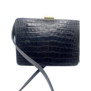 Vintage Retta Wolff Leather Alligator Embossed Crossbody Bag 7.5” x 5.5” x 2.5”